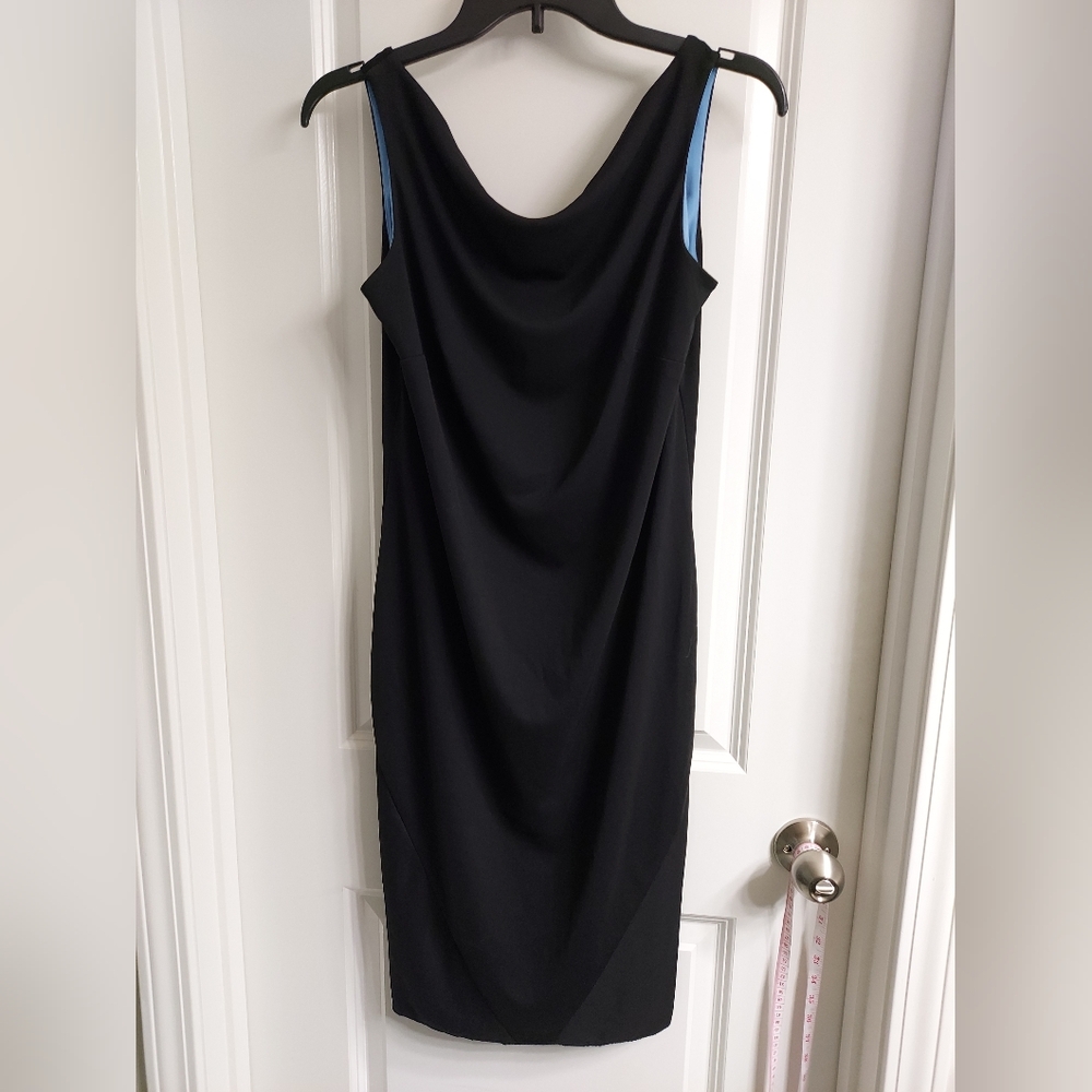 VTG Express Y2K 90s Retro Cowl Neck Ruffle Hem Sleeveless Mini Dress